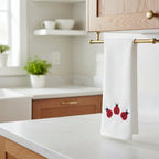 Personalized Ladybug Embroidered Kitchen Tea Towel – 100% Cotton, Embroidered in USA
