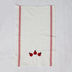 Personalized Ladybug Embroidered Tea Towel – Red Stripe Vintage Cotton Kitchen Towel