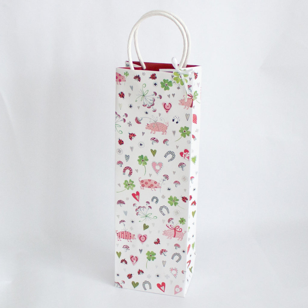 Lucky Ladybug Wine and Bottle Gift Bag