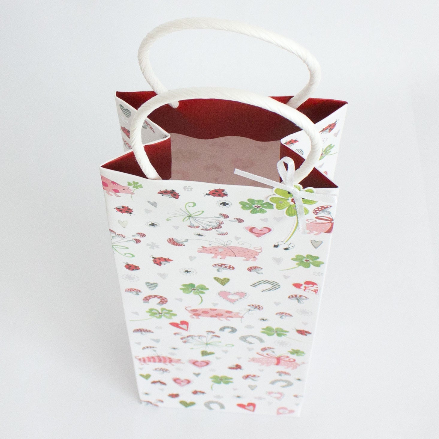 Lucky Ladybug Wine and Bottle Gift Bag