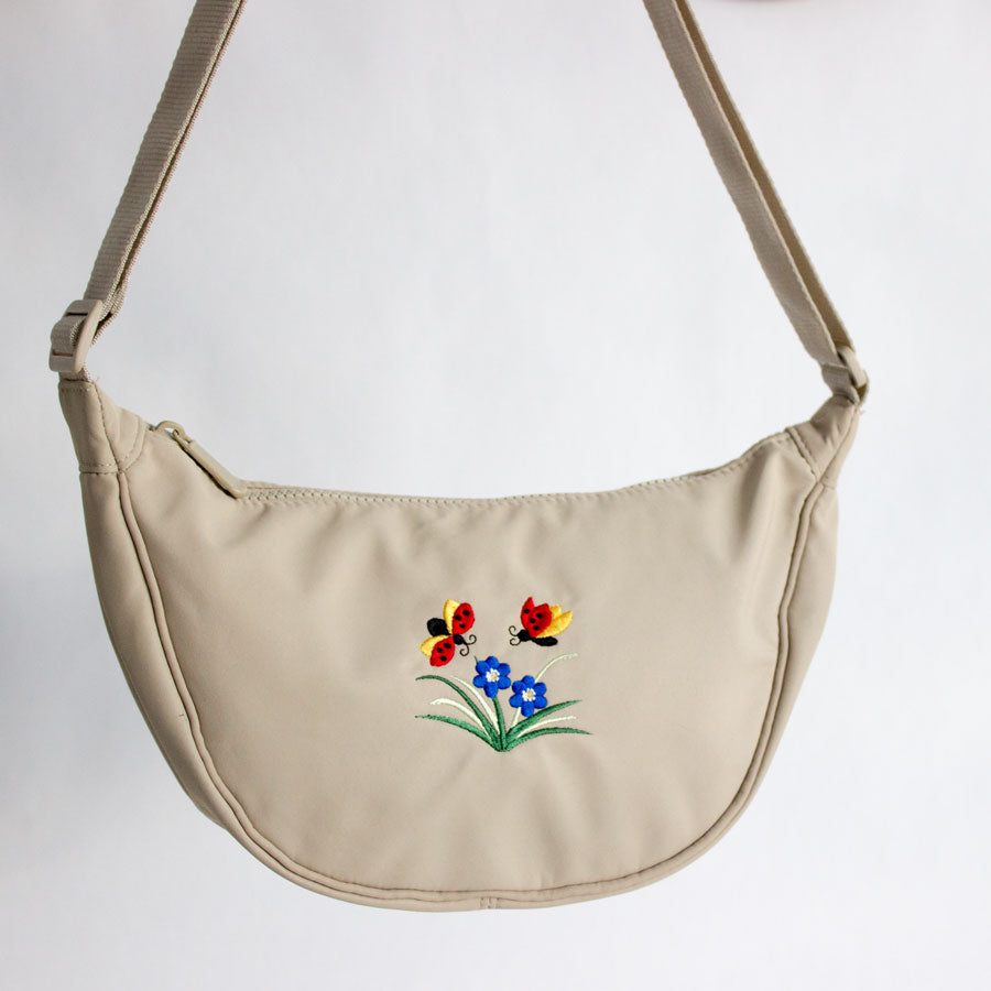 Embroidered Ladybug Crossbody Bag