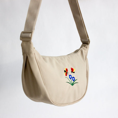 Embroidered Ladybug Crossbody Bag