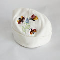 Newborn Ladybug Beanie with Blue Rose