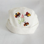 Newborn Ladybug Beanie with Pink Rose