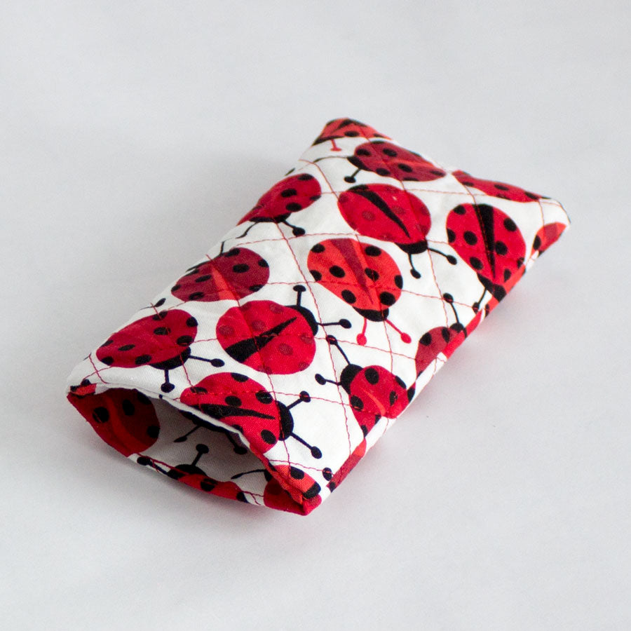 Ladybug Quilted Eyeglass Case