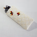 Happy Ladybugs Creme Quilted Eyeglass Case