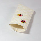 Happy Ladybugs Cream Quilted Eyeglass Case