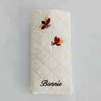 Happy Ladybugs Cream Quilted Eyeglass Case