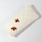 Happy Ladybugs Cream Quilted Eyeglass Case