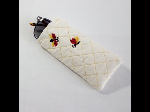 Happy Ladybugs Cream Quilted Eyeglass Case